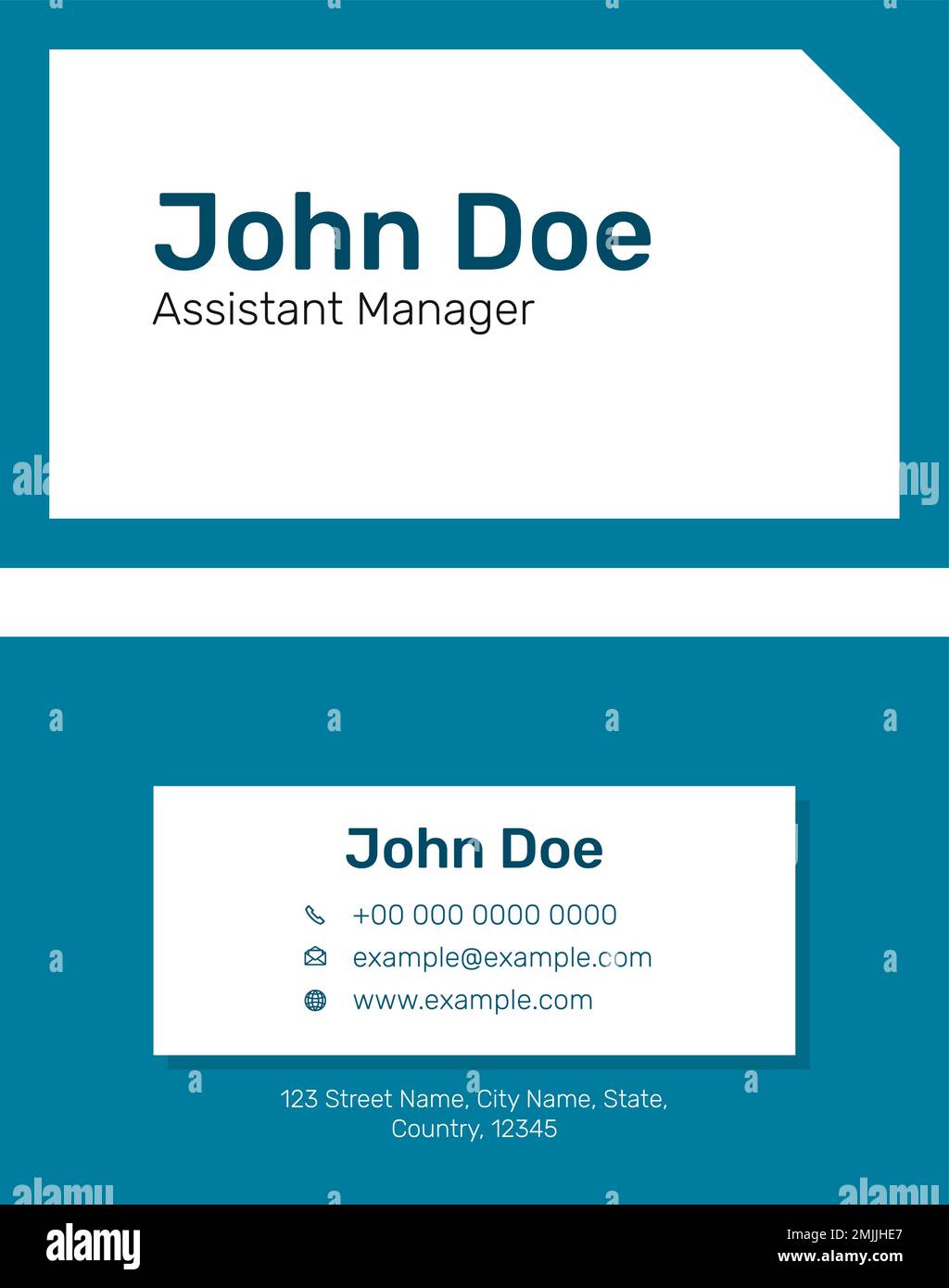 Modern business card template vector in blue Stock Vector