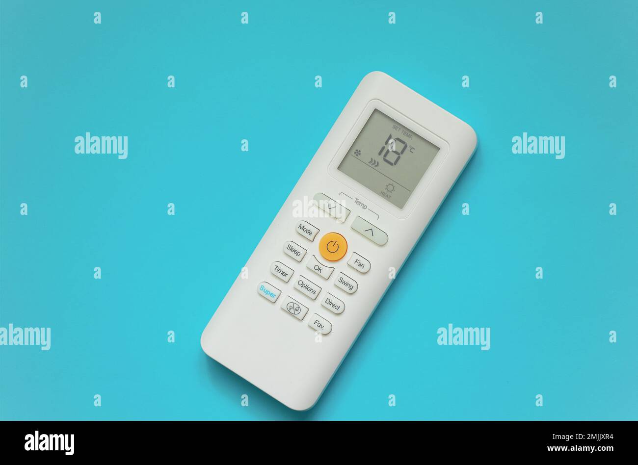 white air conditioner remote control with temperature mode for heat Stock  Photo - Alamy