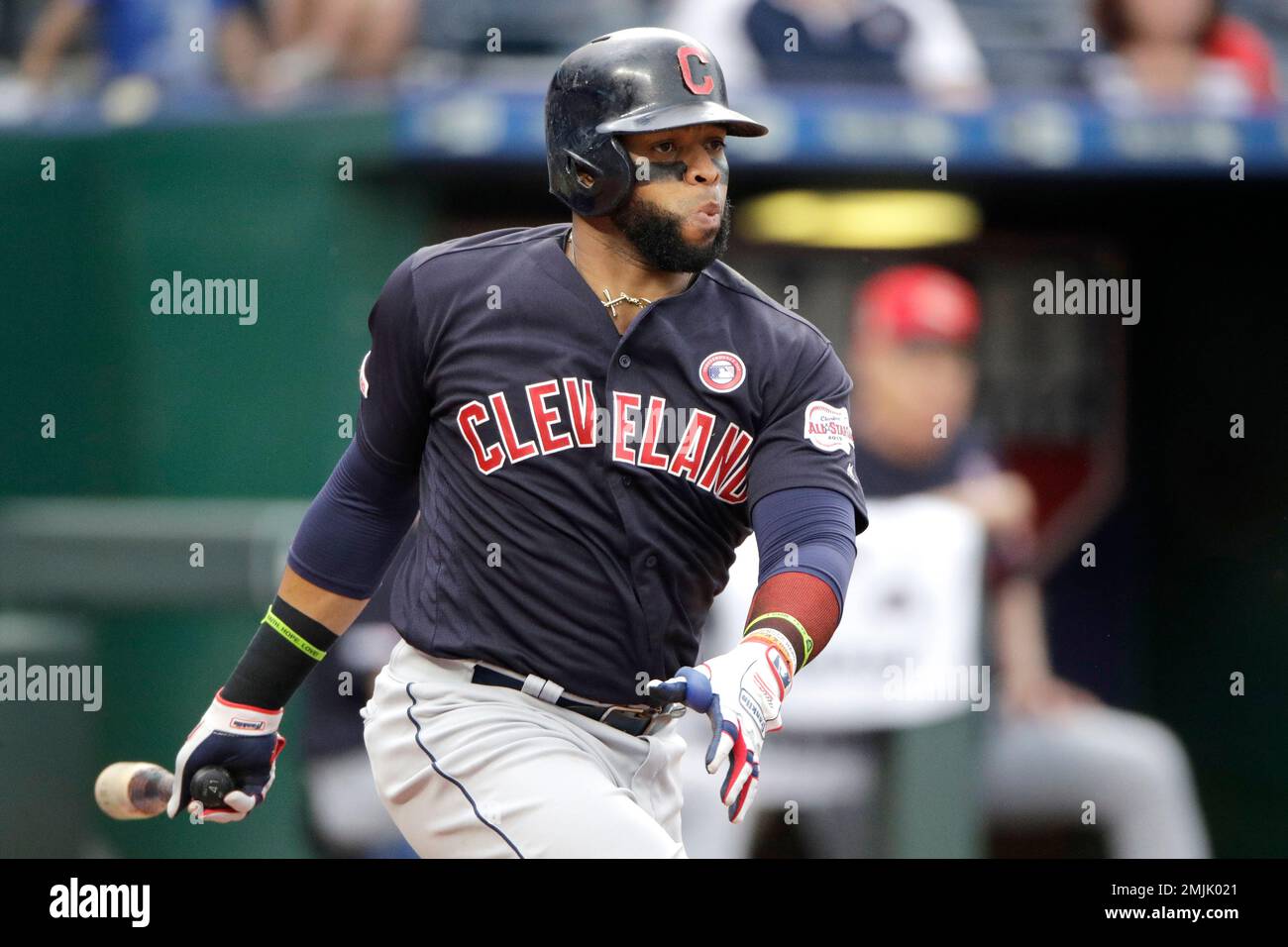 Seattle Mariners' Carlos Santana (41) bats against the Detroit