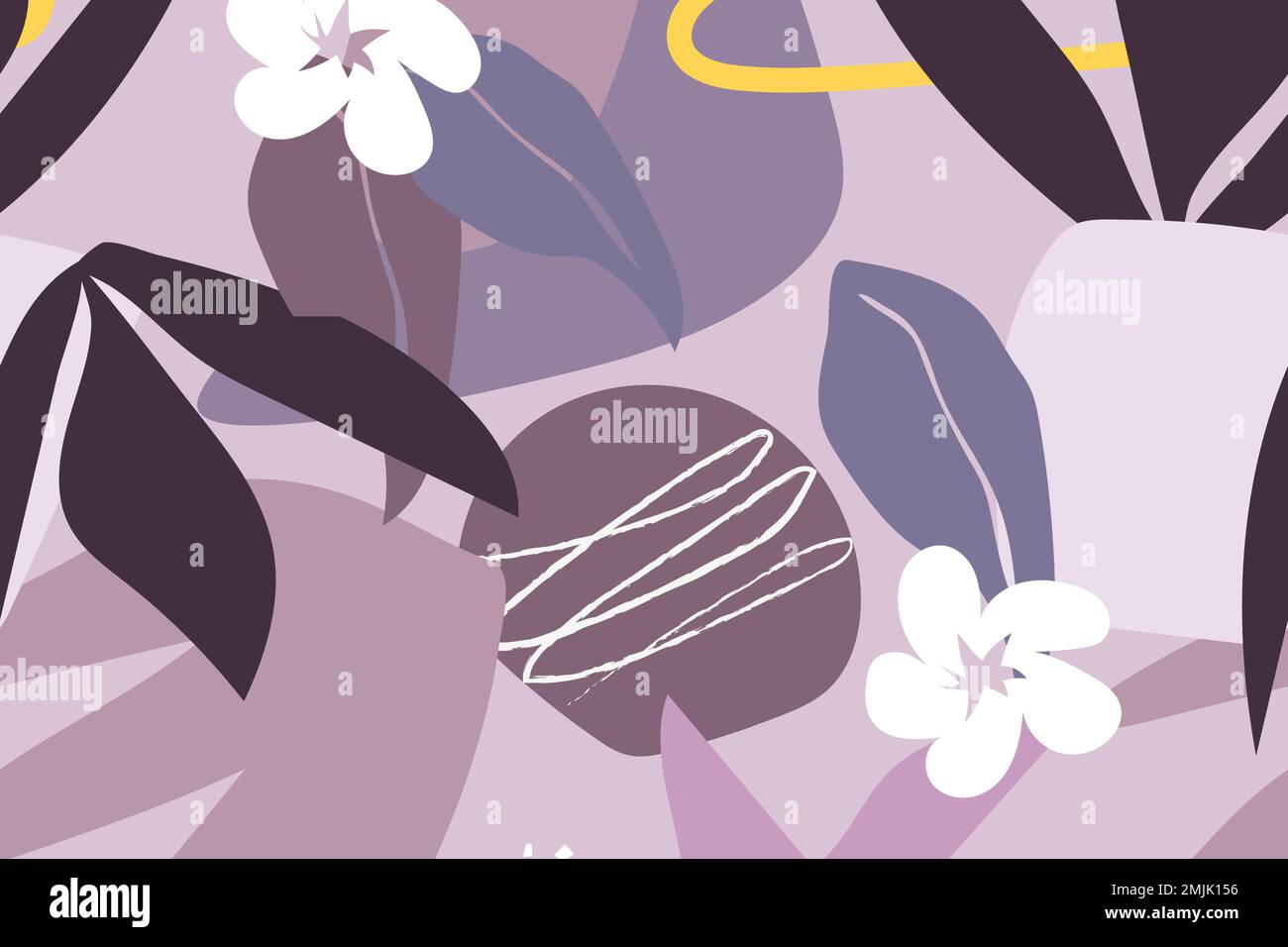 Purple leaf background, seamless pattern vector Stock Vector