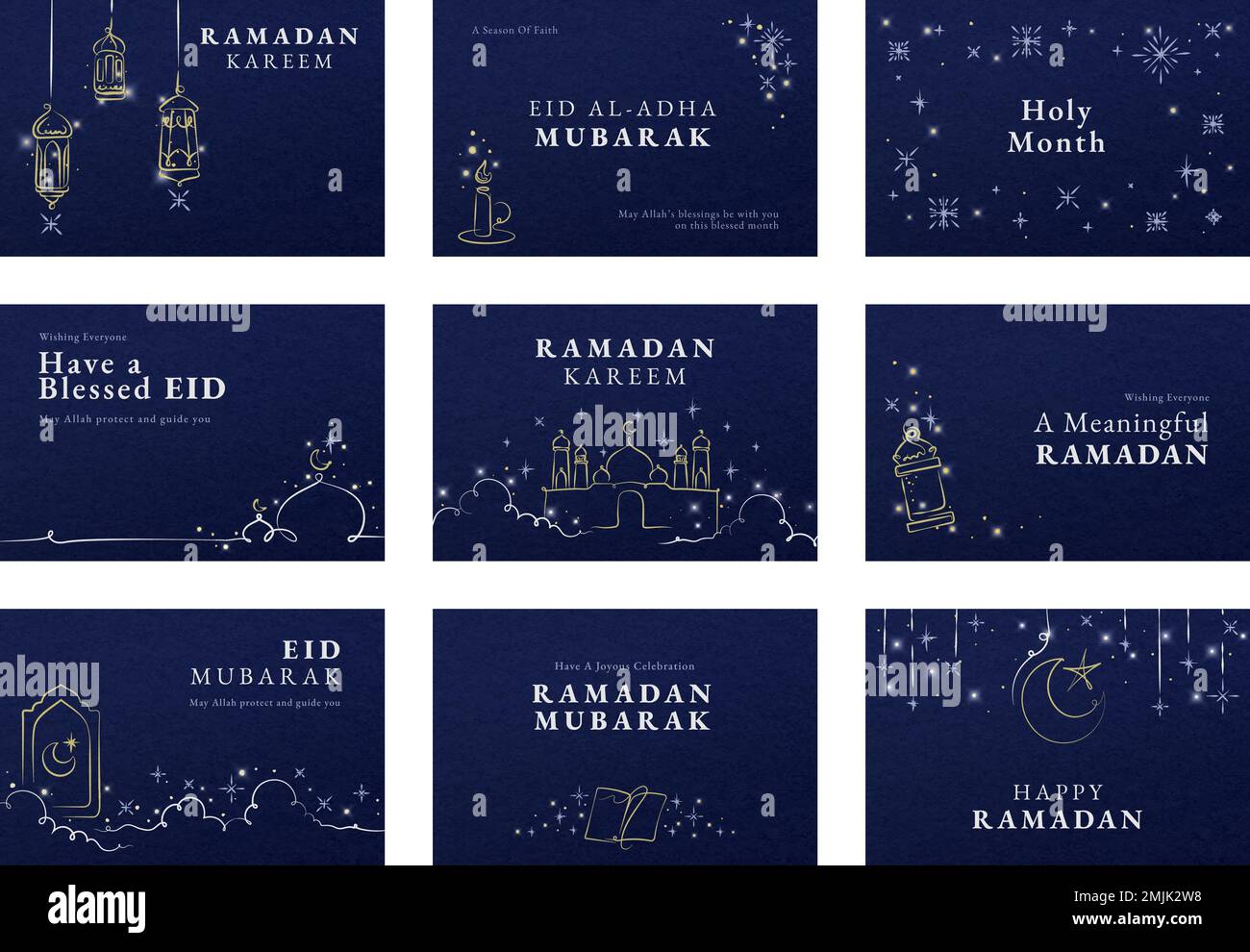 Ramadan greeting banner template vector set Stock Vector