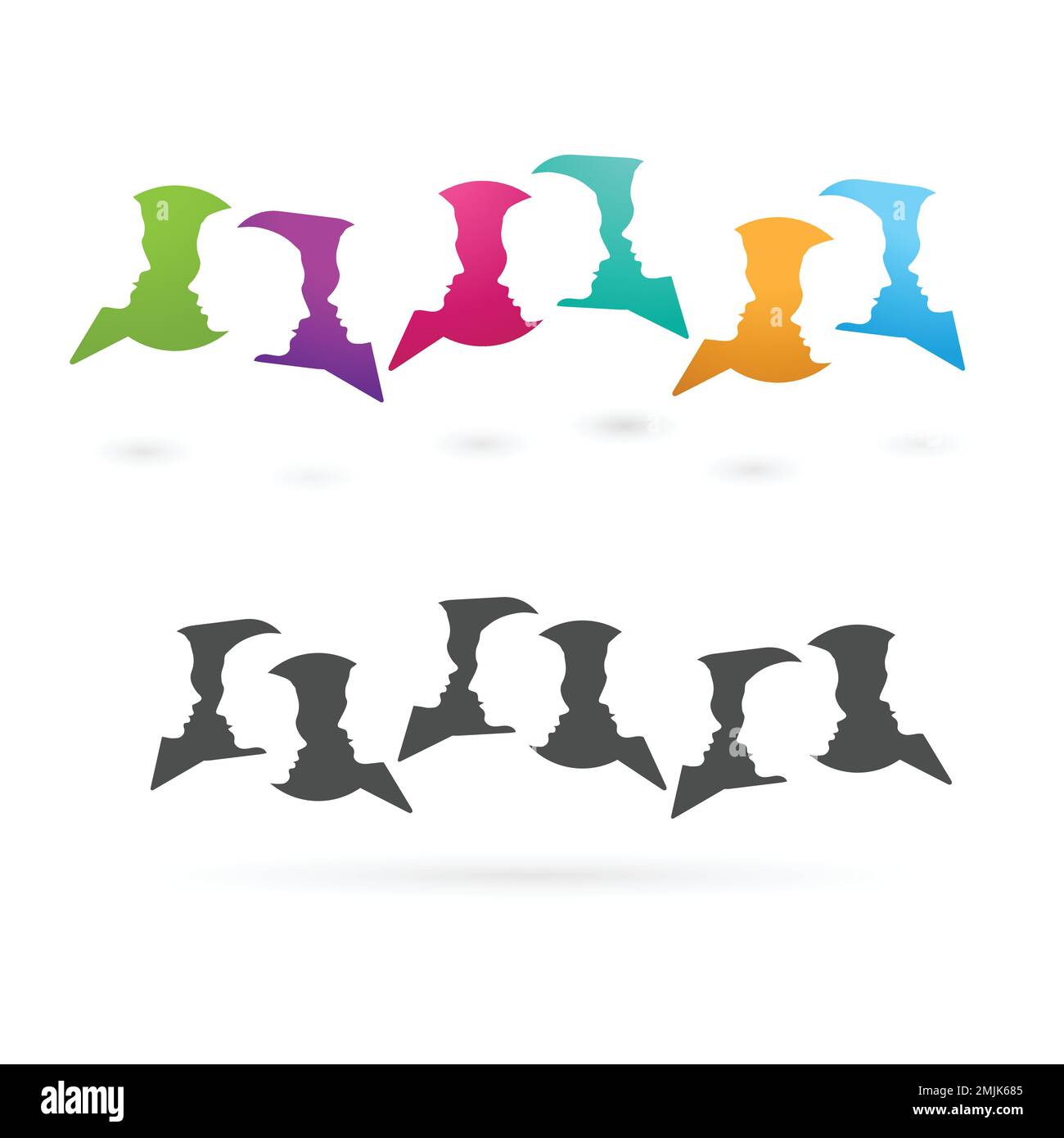Speech bubbles line set Stock Vector Image & Art - Alamy