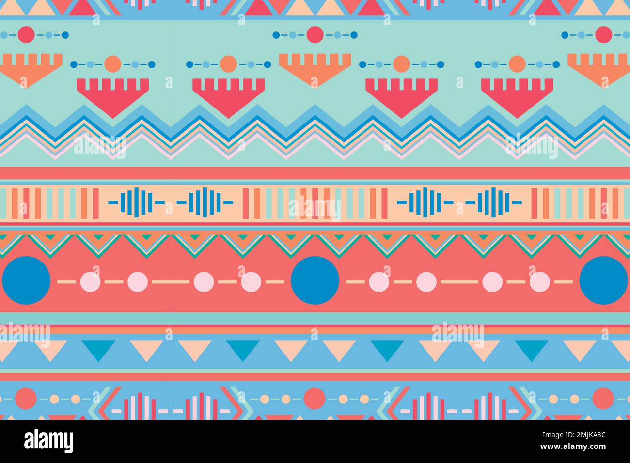 Aesthetic tribal background, seamless pattern vector, pastel fabric Stock Vector