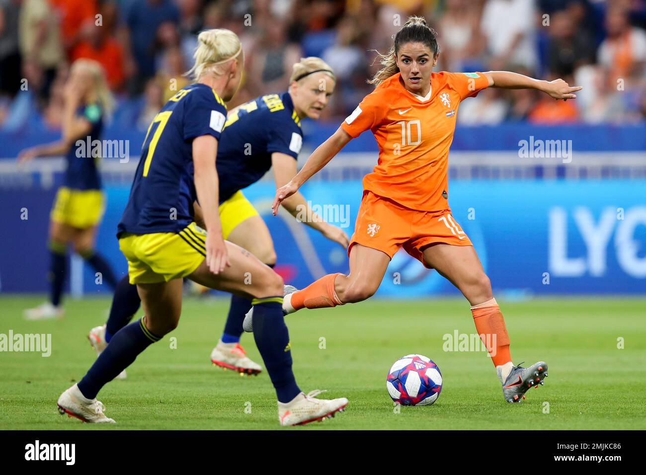 Netherlands' Danielle Van De Donk controls the ball during the Women's ...