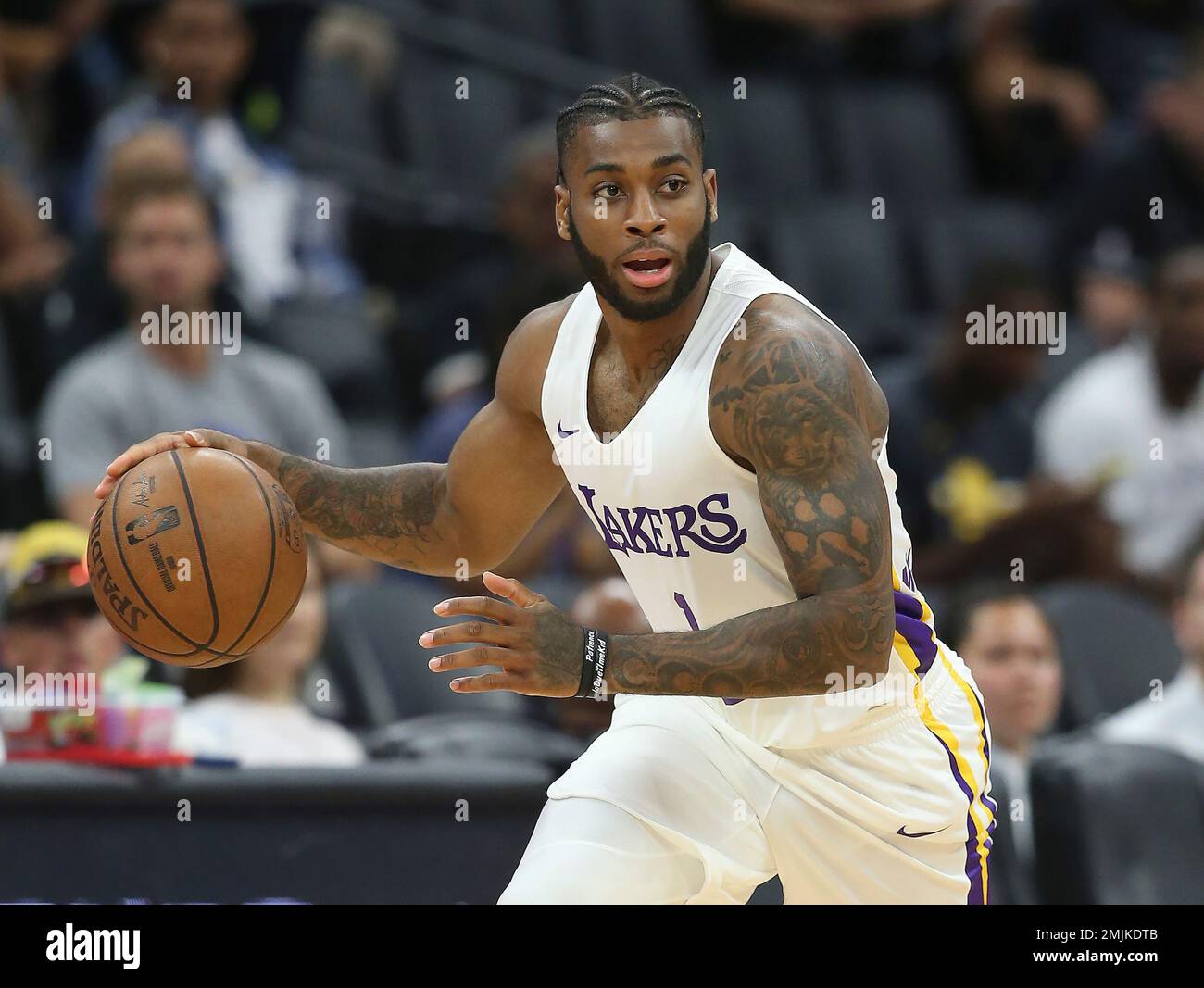 In this photo taken July 1 2019 Los Angeles Lakers guard Codi