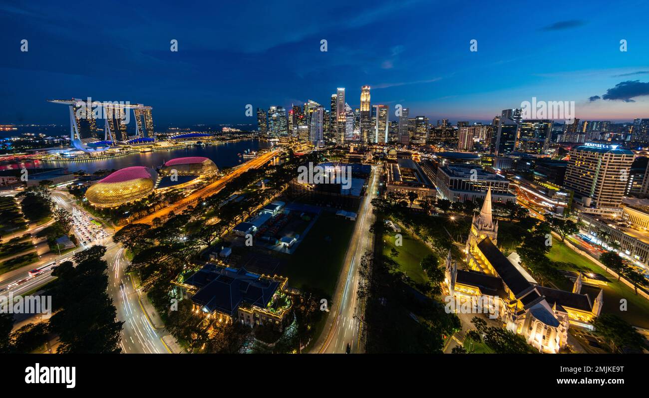 Singapore aerial view night science hi-res stock photography and images ...