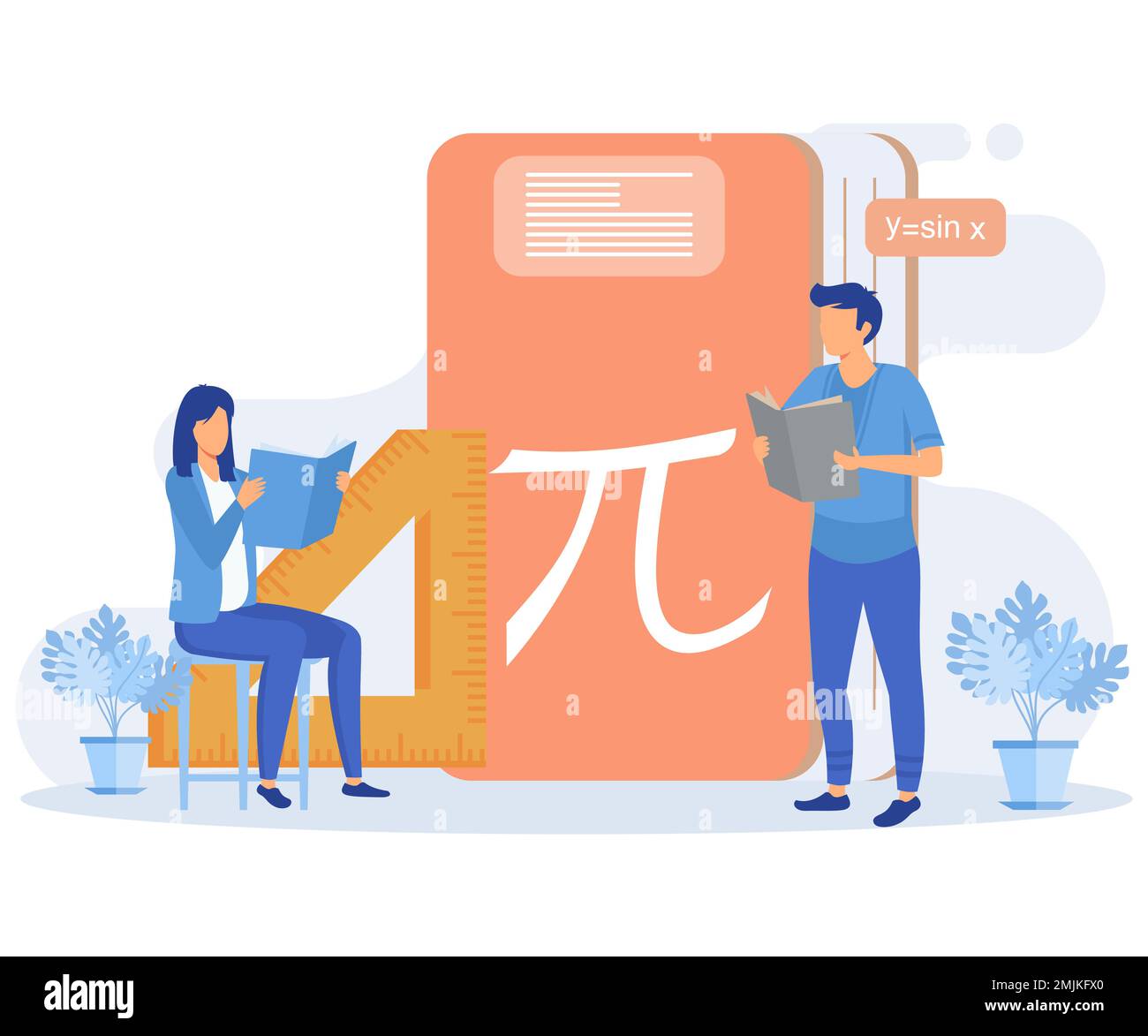 School and preschool lessons subjects illustration set. Characters in