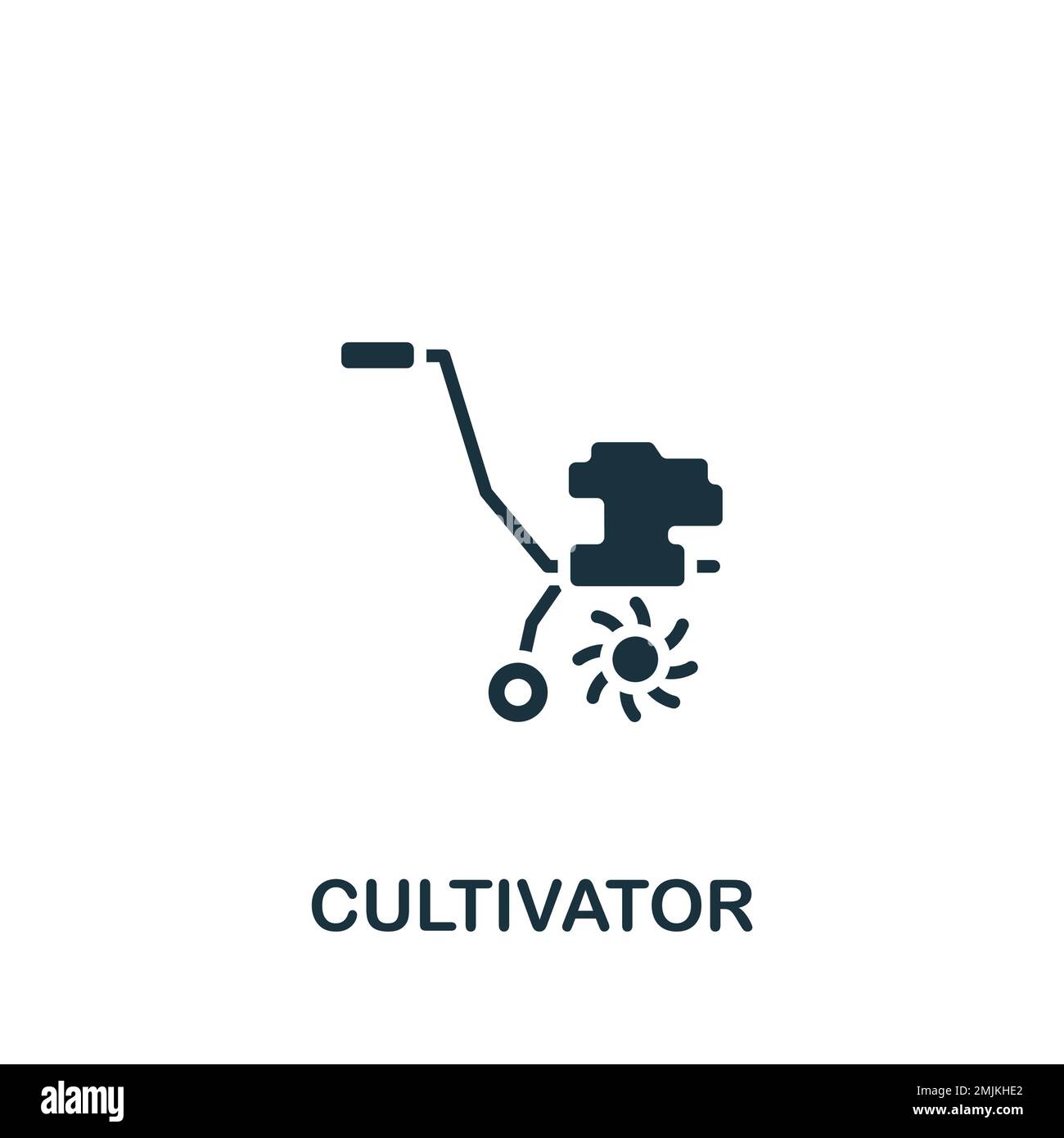 Cultivator icon. Monochrome simple sign from agriculture collection
