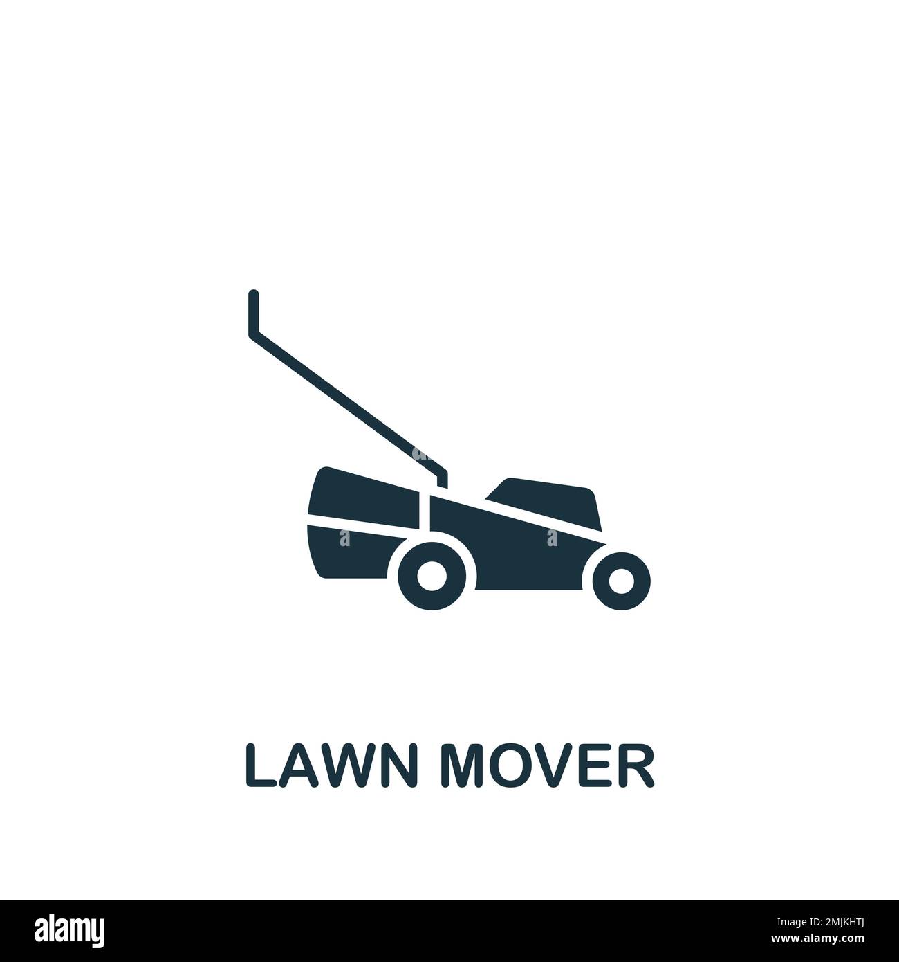 Lawn mover icon. Monochrome simple sign from agriculture collection. Lawn mover icon for logo, templates, web design and infographics. Stock Vector