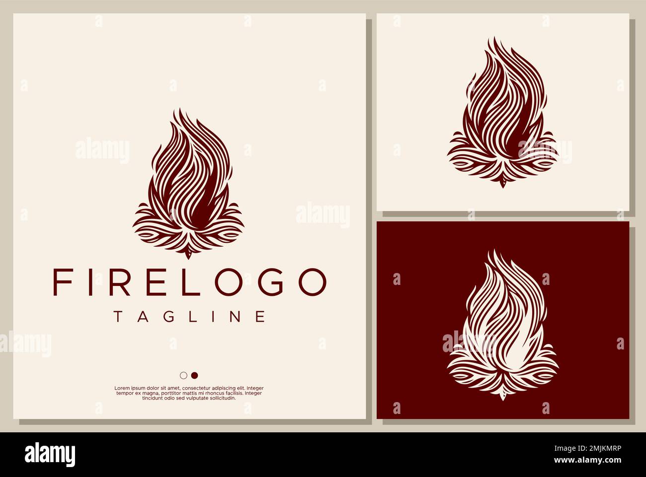 Fire pit logo design.  Stock Vector