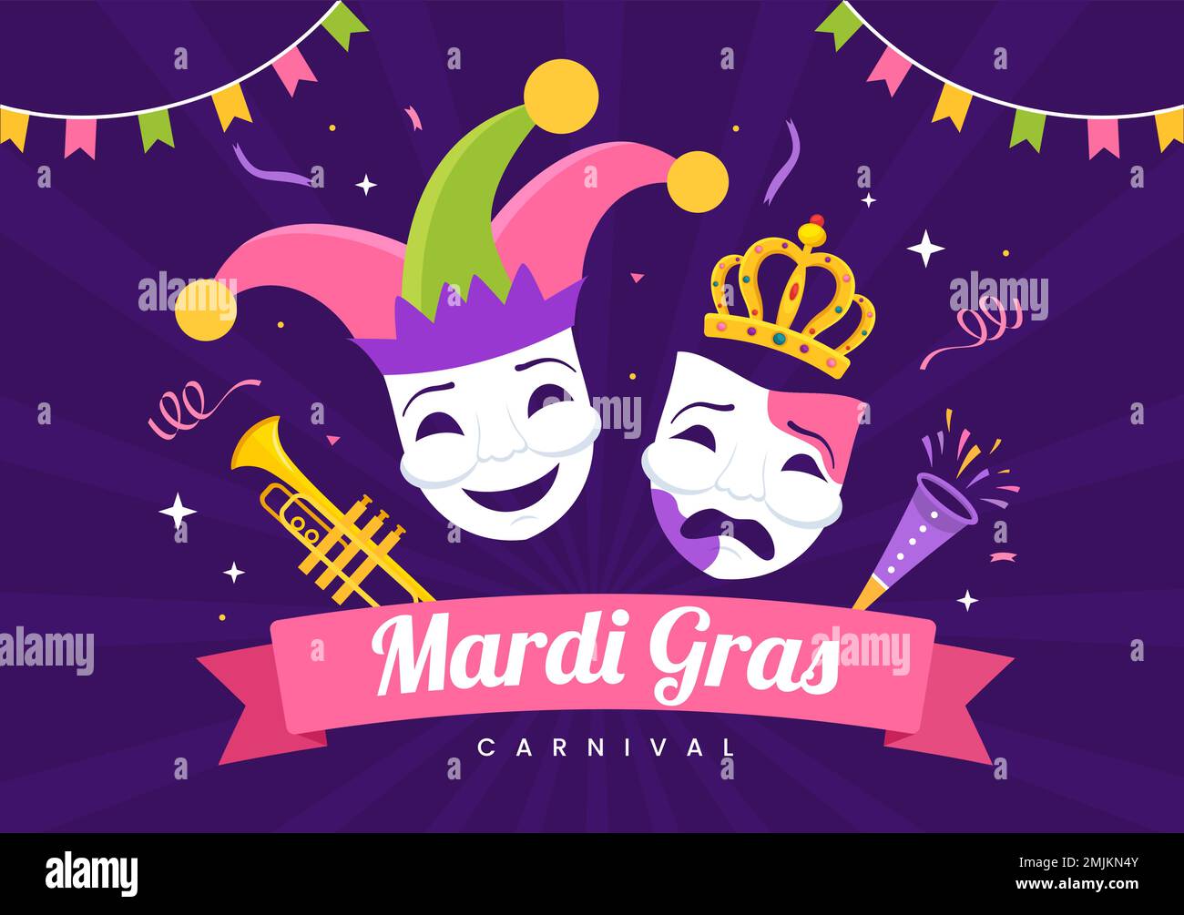 Mardi Gras Decorations Party, Feather Headwear Banner