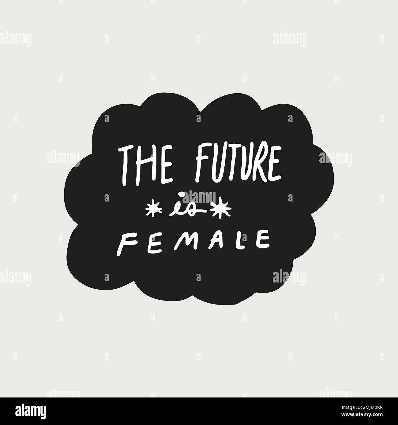 The future is female sticker collage speech bubble vector Stock Vector