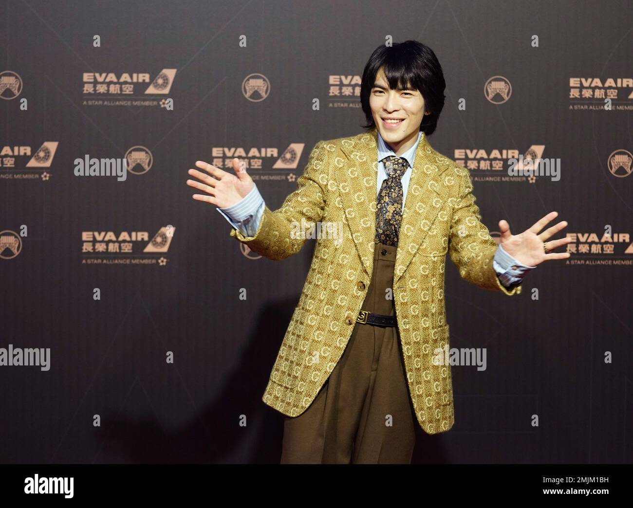 Taiwanese singer Jam Hsiao arrives at the 30th Golden Melody Awards in Taipei, Taiwan, Saturday