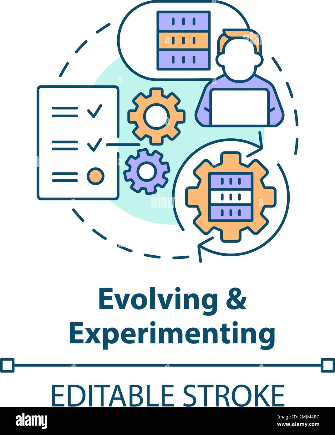 Evolving and experimenting concept icon Stock Vector Image & Art - Alamy
