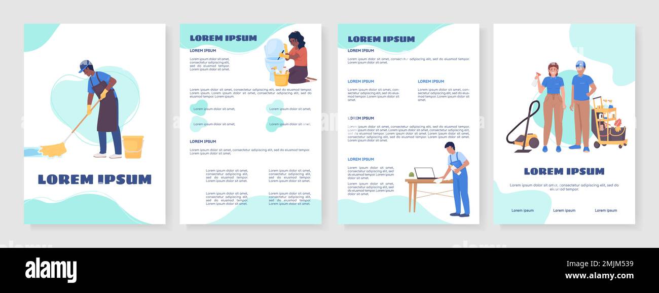 House cleaning services flat vector brochure template Stock Vector