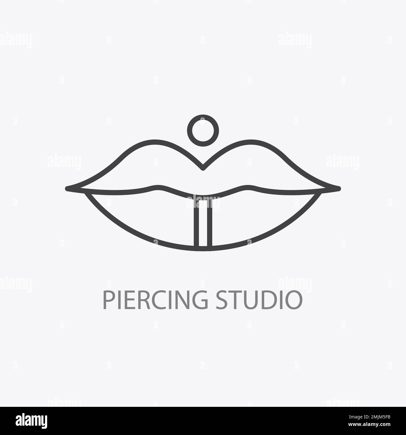 Piercing studio logo. Minimal Vector illustration Stock Vector