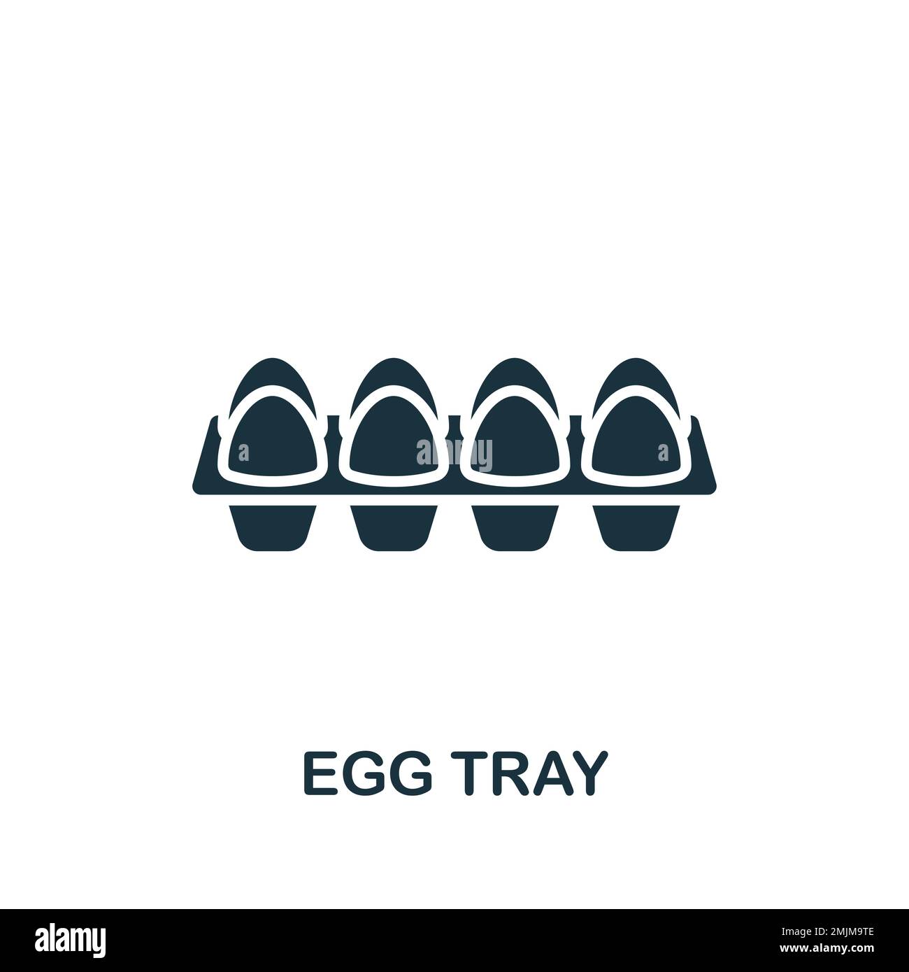 Egg tray icon. Monochrome simple sign from agriculture collection. Egg