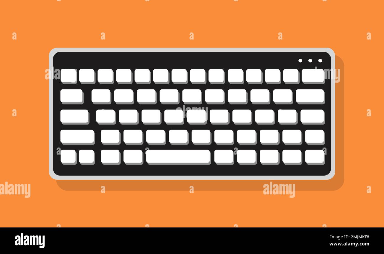 Cartoon Keyboard Digital Computer Typing Equipment Vector Illustration Stock Vector