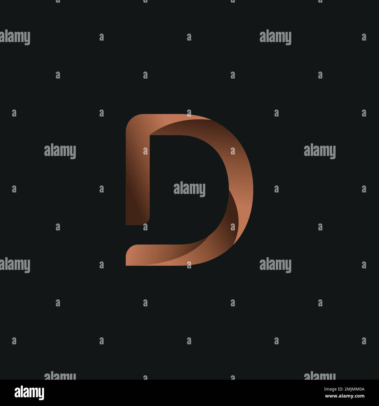 Gradient Colorful Abstract D Letter Illustration Stock Vector