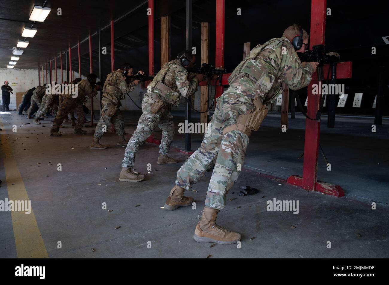 U.S. Airmen assigned to the 628th Security Forces Squadron (SFS) fire ...