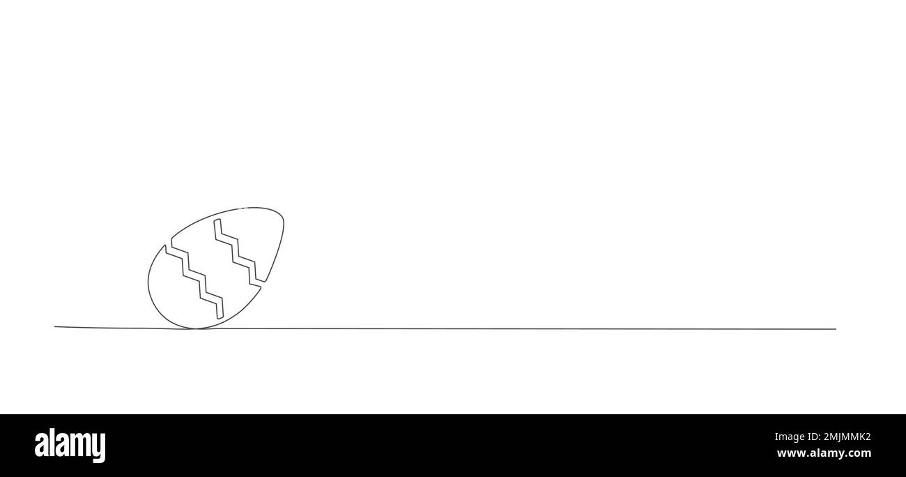Minimalistic line Easter egg shape vector illustration. Stock Vector
