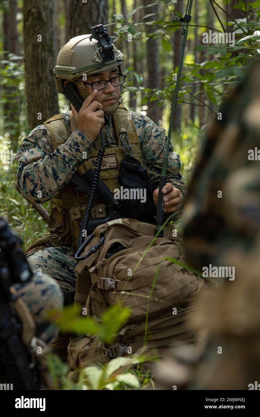 U.S. Marine Corps Sgt. Ivan Mendoza, a transmission systems operator