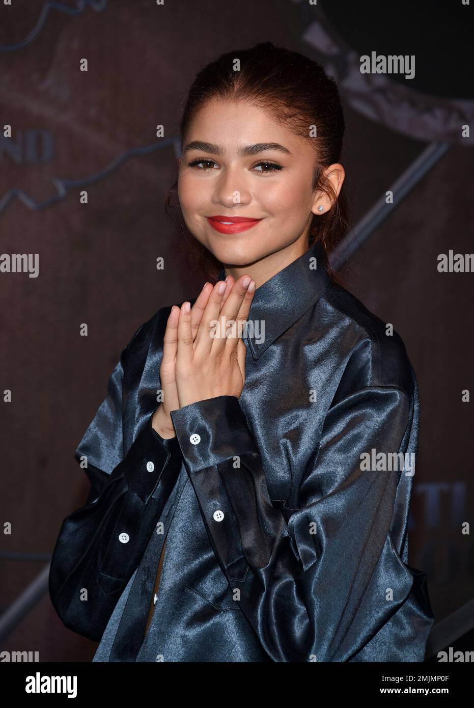 Actress Zendaya from the film "Spider-Man: Far From Home" participates