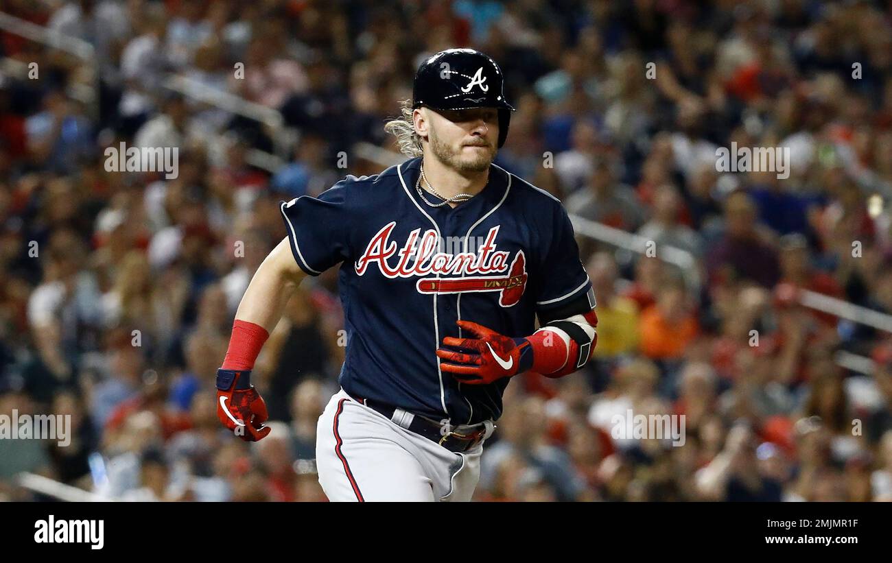 Josh Donaldson of the Atlanta Braves in action against the New