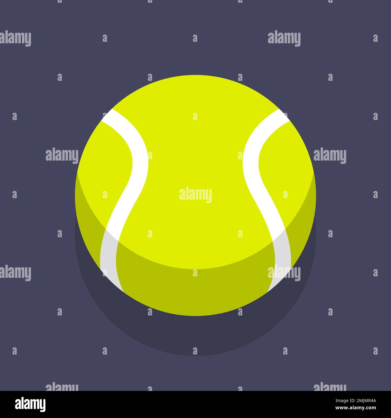 Cartoon Tennis Ball Flat Sports Object Isolated Vector Illustration