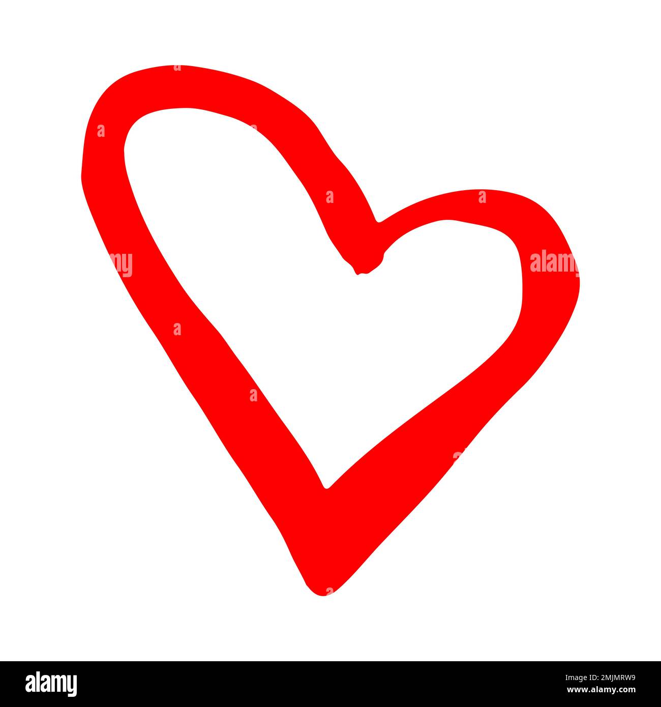 Heart hand drawn with ink brush isolated on white background Stock ...