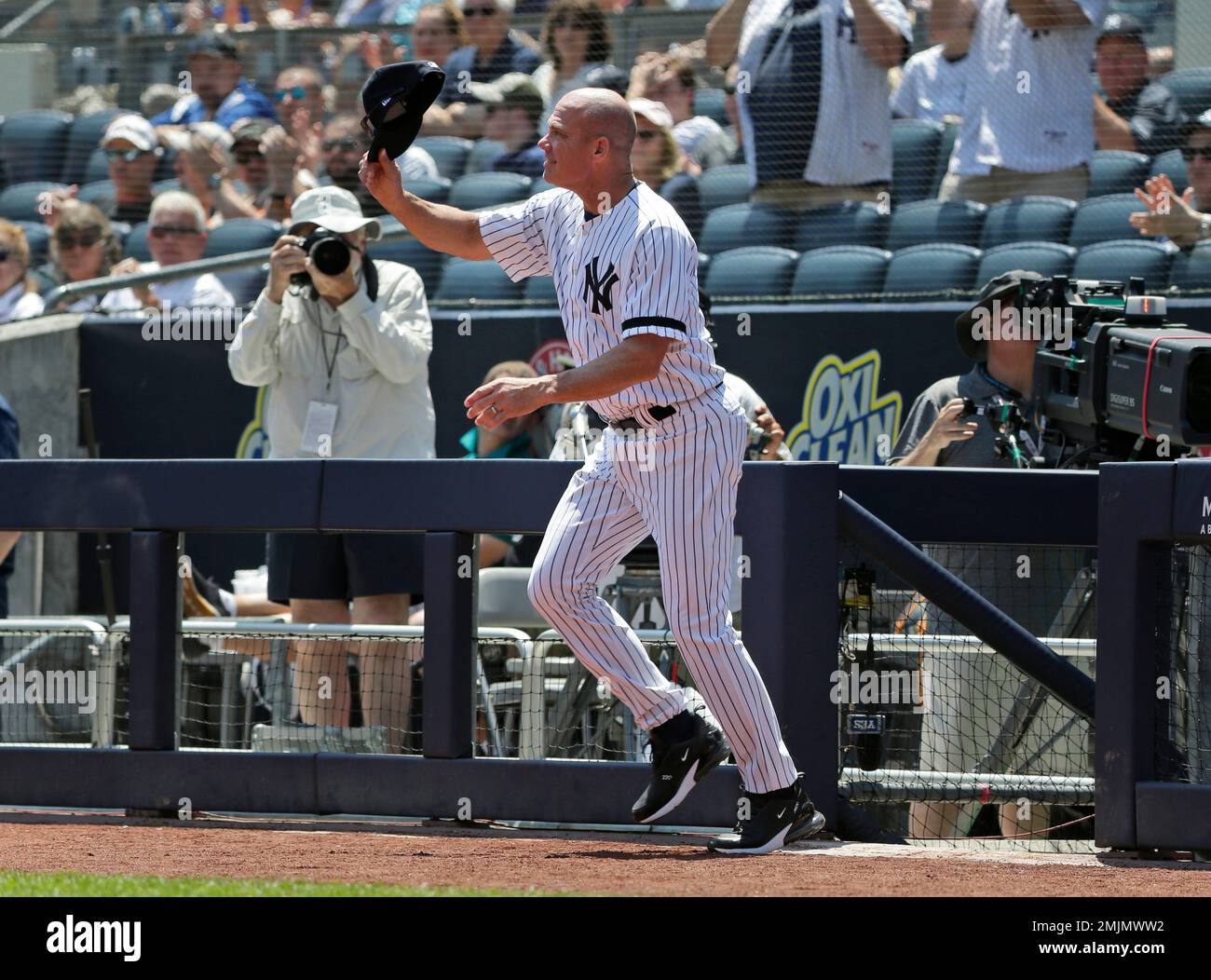 Former New York Yankee Jason Grimsley is introduced during Old Timer's