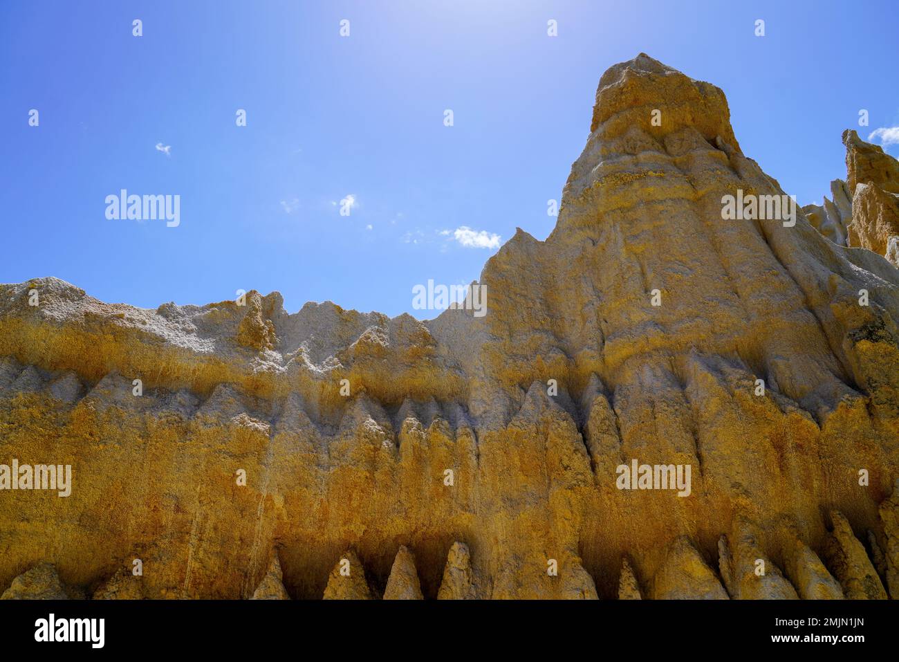 French fairy stone chimneys on geologic organs park of Ille Sur Tet in ...