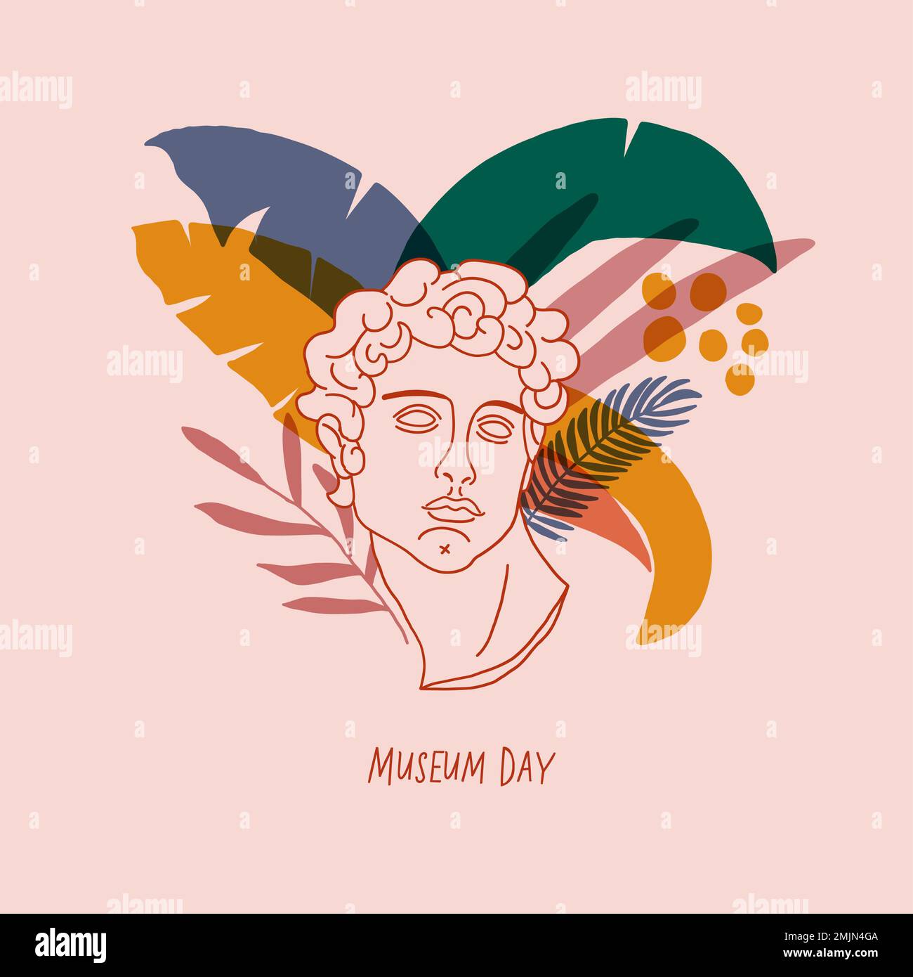 International Museum Day, May 18. One continuous line greek goddess statue. Vector line art. Perfect for flyer, card, poster, booklet. Vector illustration Stock Vector