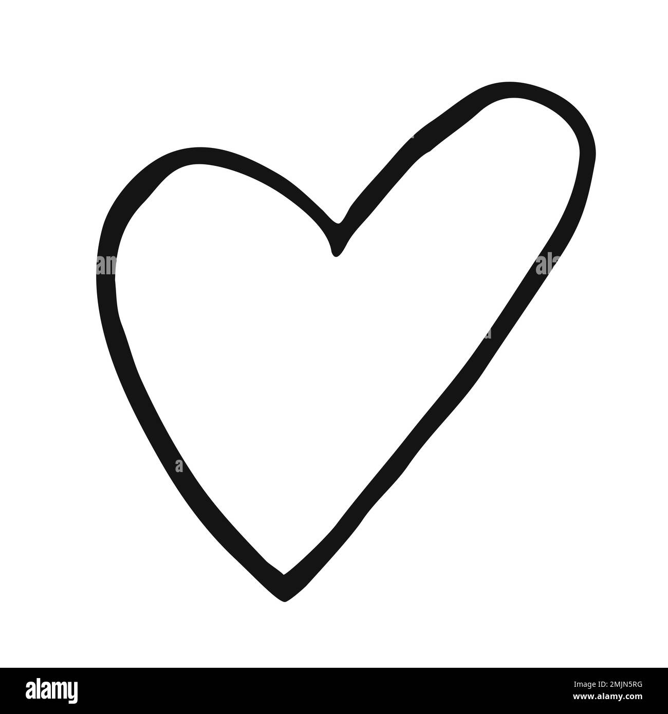 Heart hand drawn with ink brush isolated on white background Stock ...