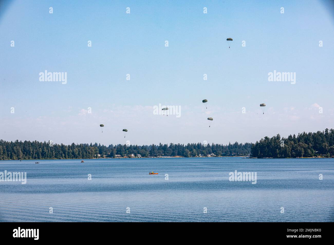 Soldiers from 1st Special Forces Group (Airborne), jump from a UH60