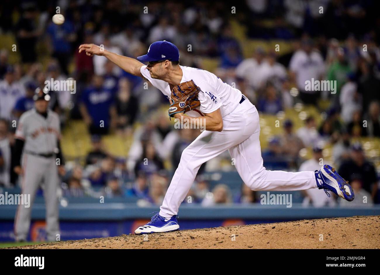 Los Angeles Dodgers relief pitcher Joe Kelly throws during the