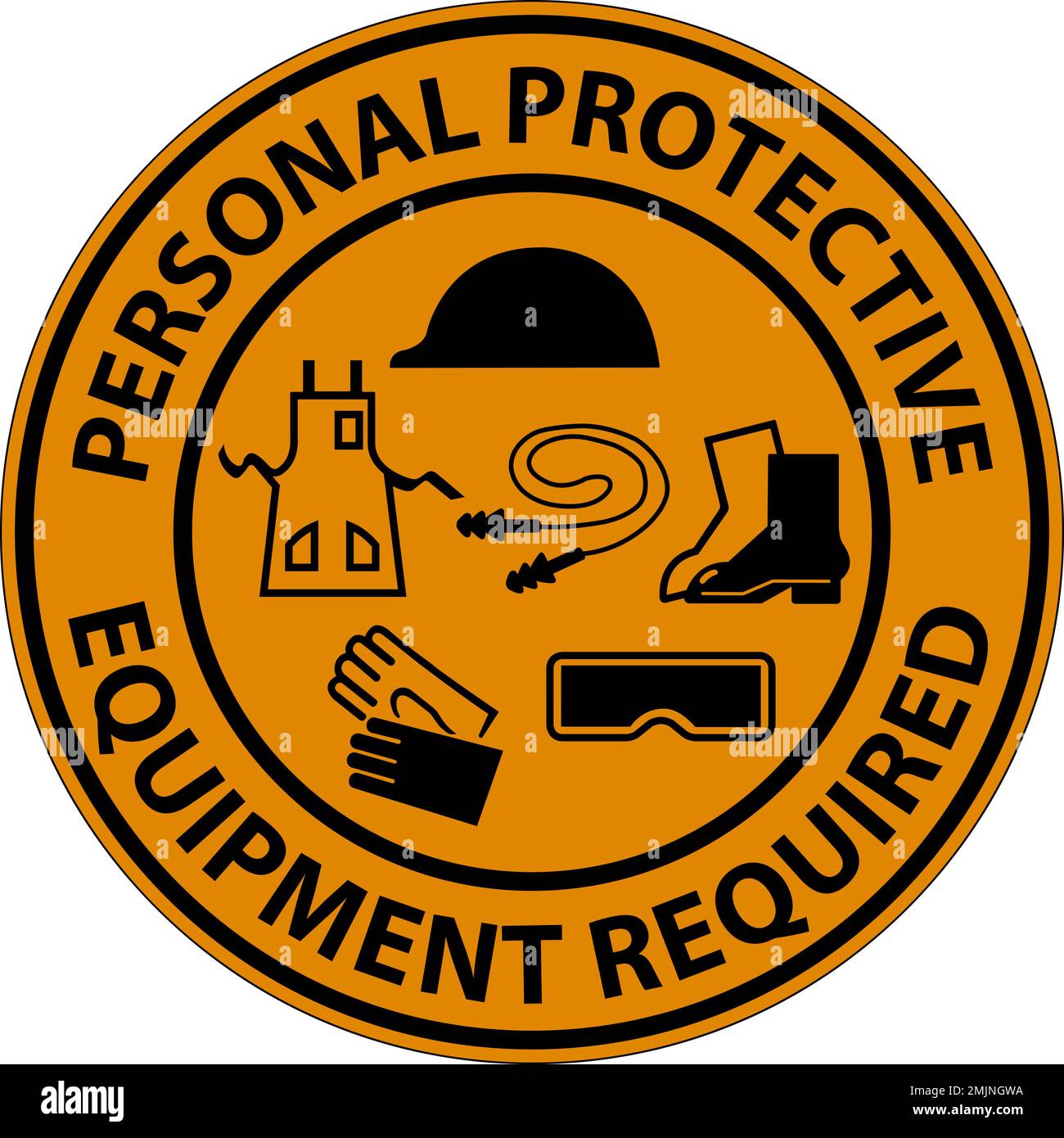 Warning and personal protective equipment ppe sign Stock Vector Images