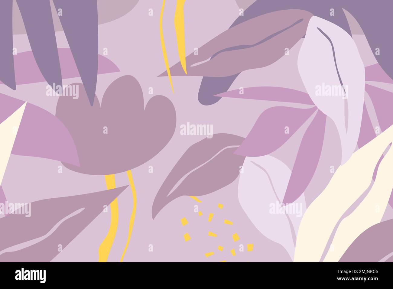 Purple leaf background, tropical seamless pattern vector Stock Vector