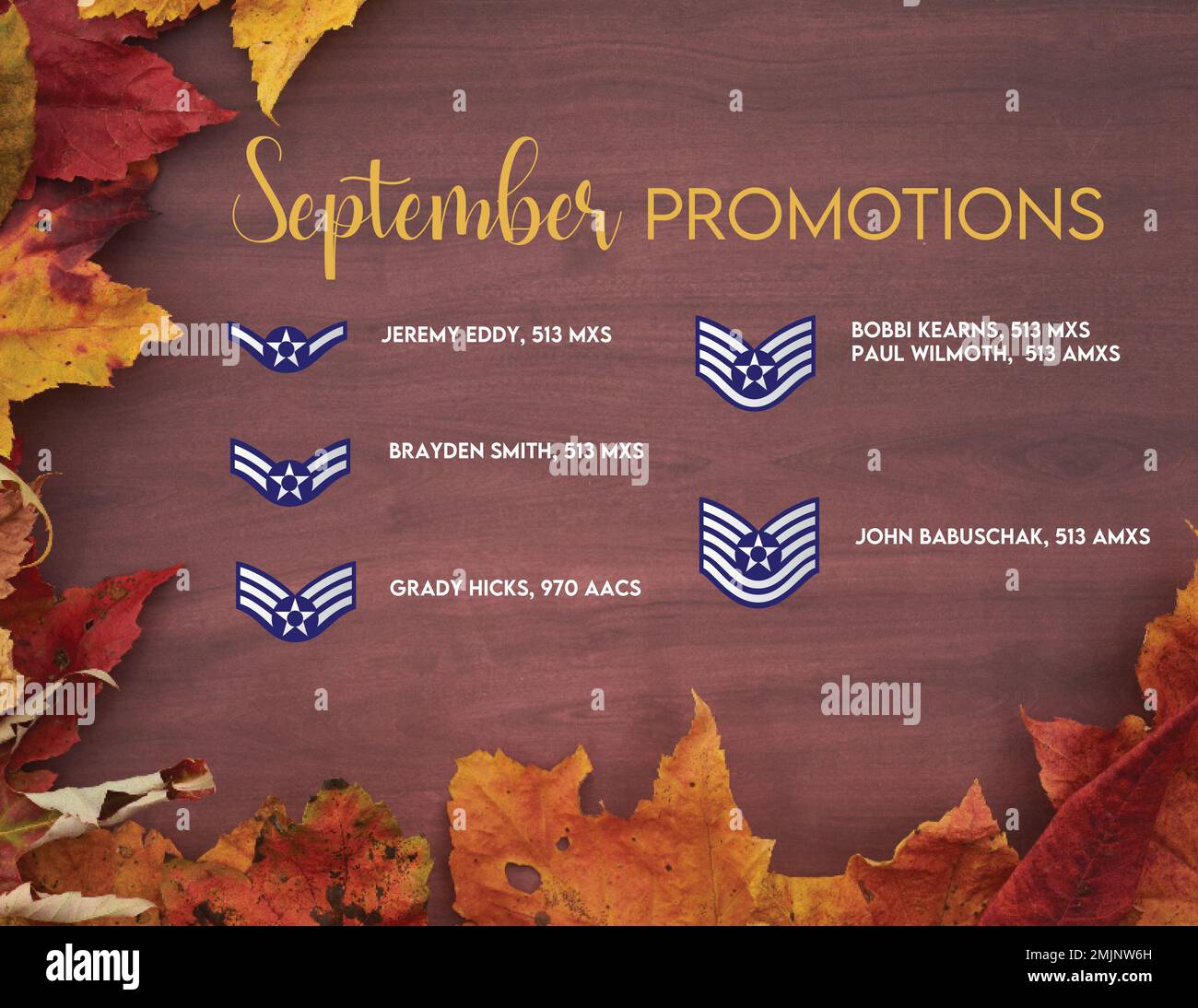 Promotions from the 513th Air Control Group enlisted ranks September ...