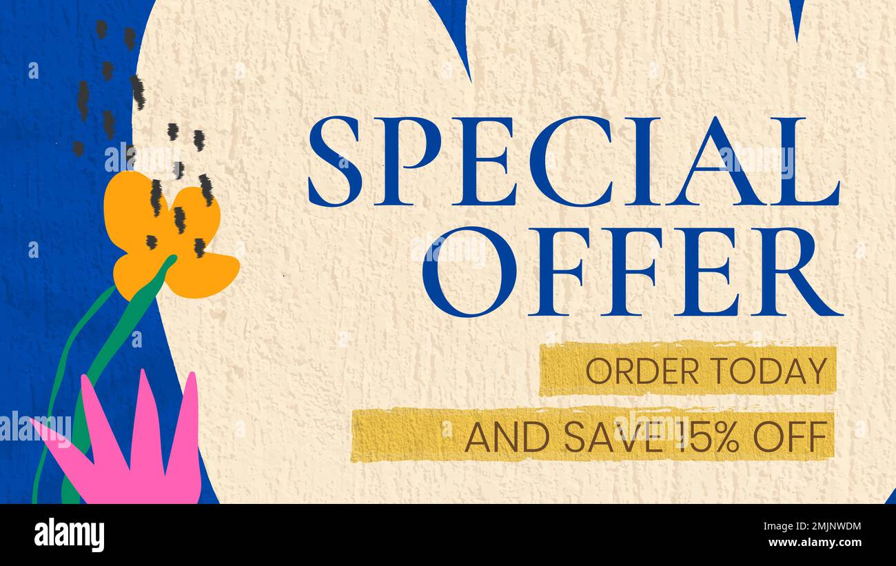 Special offer Facebook ad template, editable design vector Stock Vector