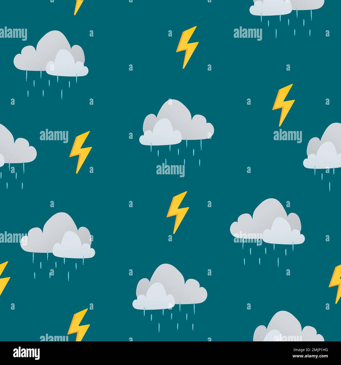 Cute seamless kids pattern background, rainy cloud vector illustration Stock Vector