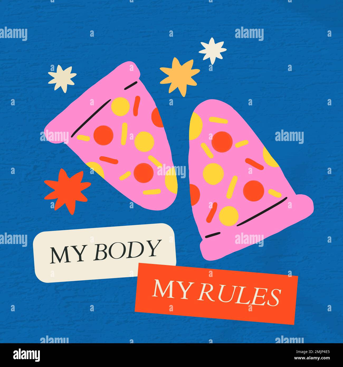 Body positivity editable template psd with my body my rules text Stock