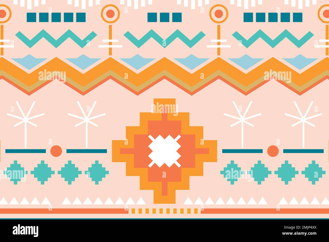 Pastel tribal background, seamless pattern vector design Stock Vector