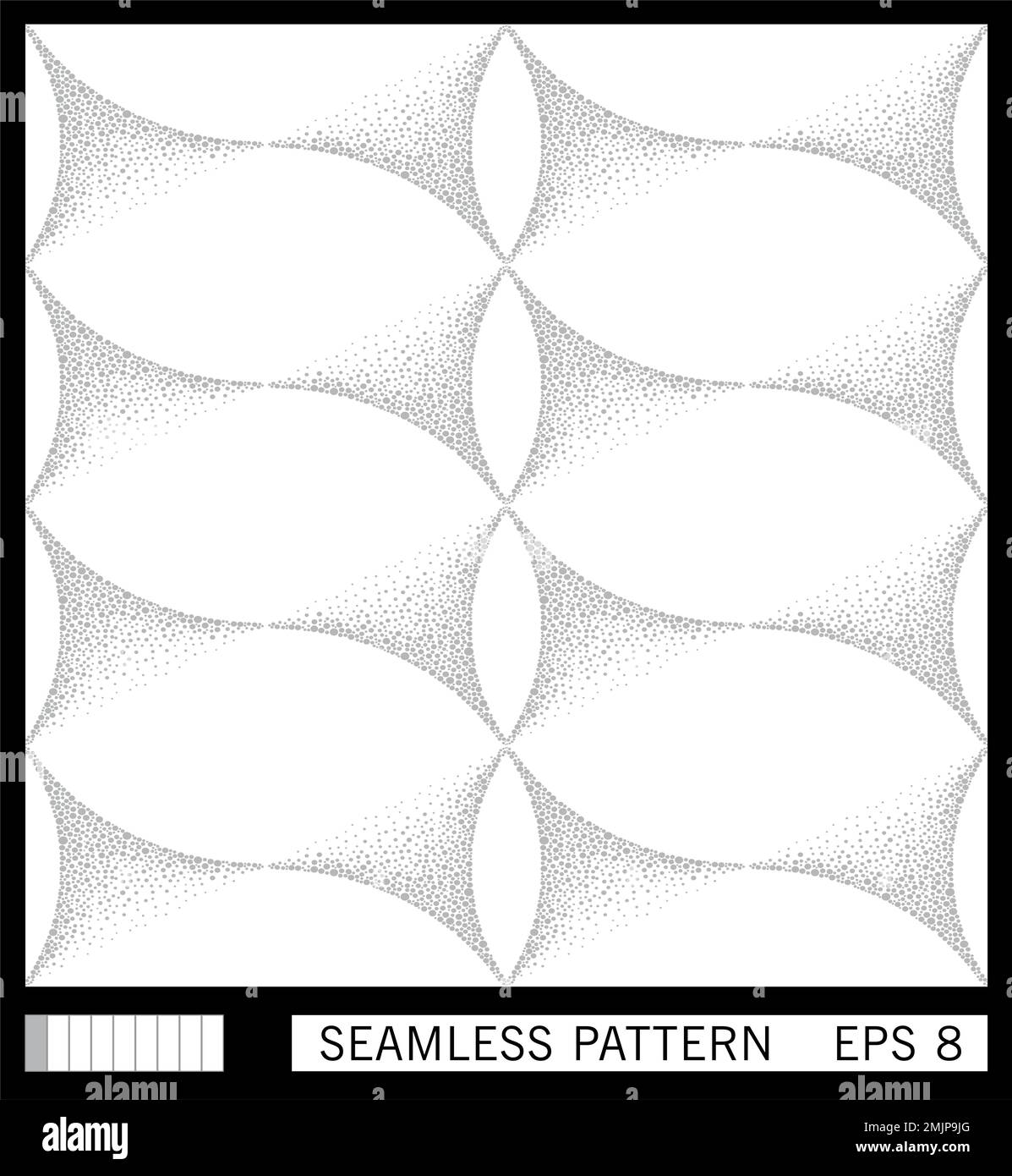 Seamless pattern. Vertical spirals. Stipple halftone dotted texture. Retrofuturistic vector art Stock Vector
