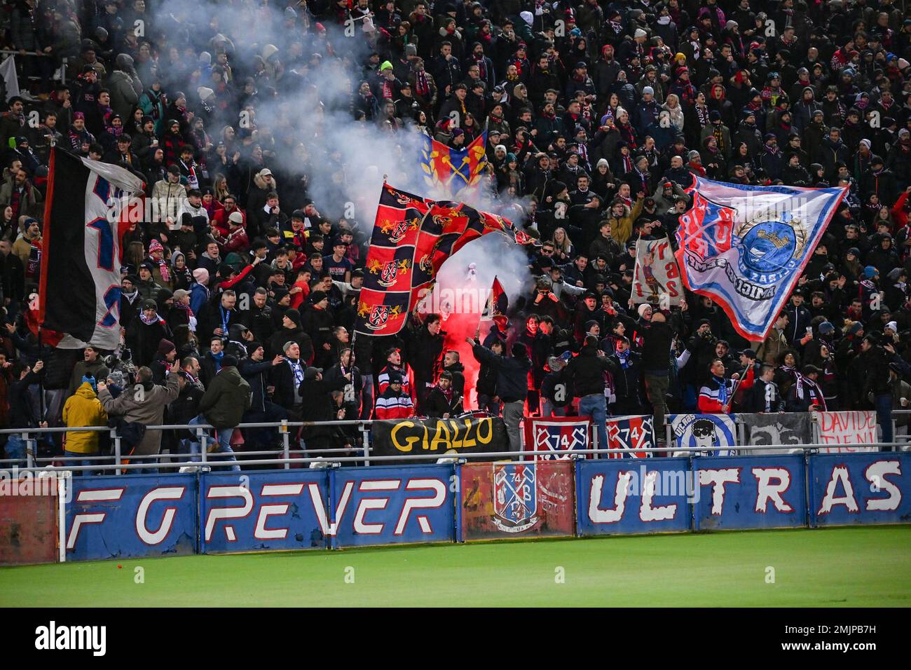 Fans of Bologna during the italian soccer Serie A match Bologna FC