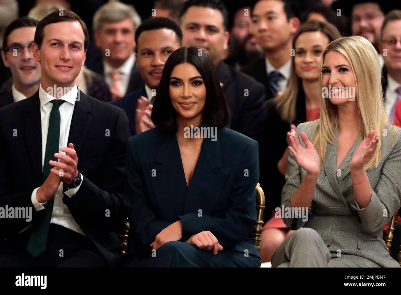 White House senior adviser Jared Kushner and Ivanka Trump, right, sit
