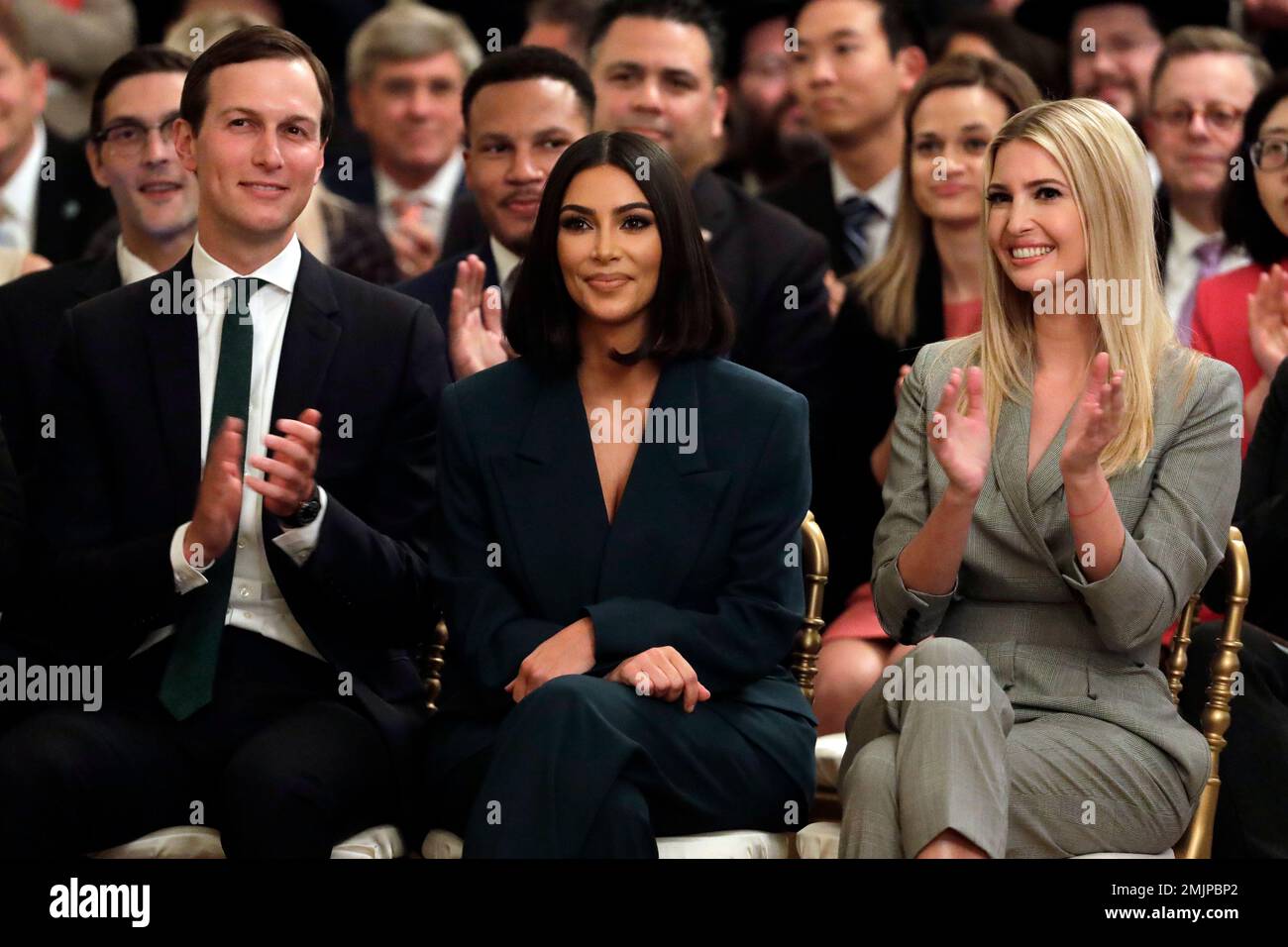 White House senior adviser Jared Kushner and Ivanka Trump, right, sit