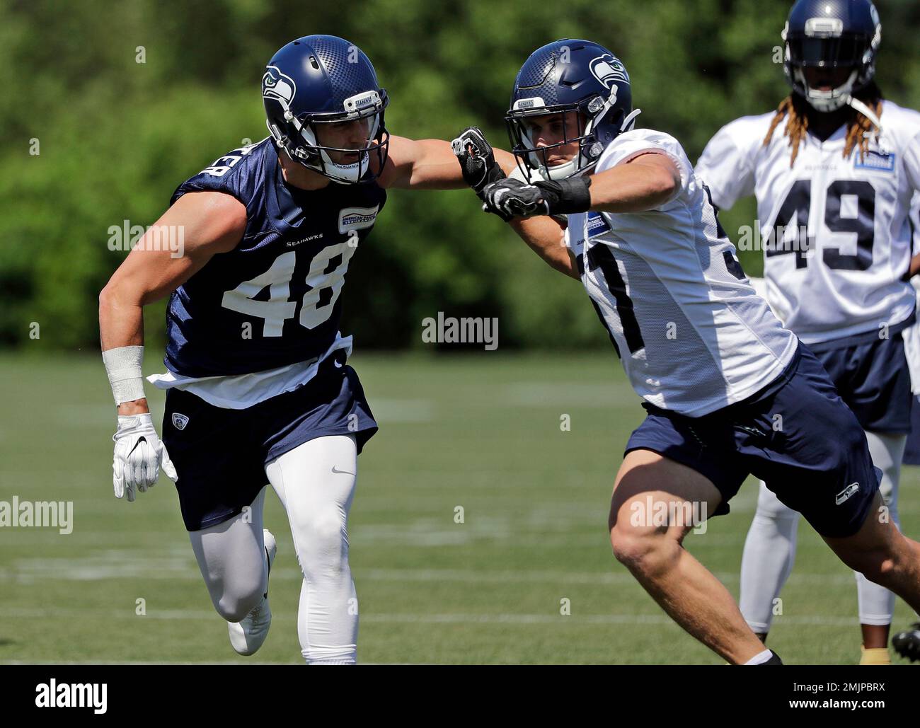 Seattle Seahawks tight end Jacob Hollister in action during an NFL football  game against the Philadelphia Eagles, Sunday, Nov. 24, 2019, in  Philadelphia. (AP Photo/Matt Rourke Stock Photo - Alamy