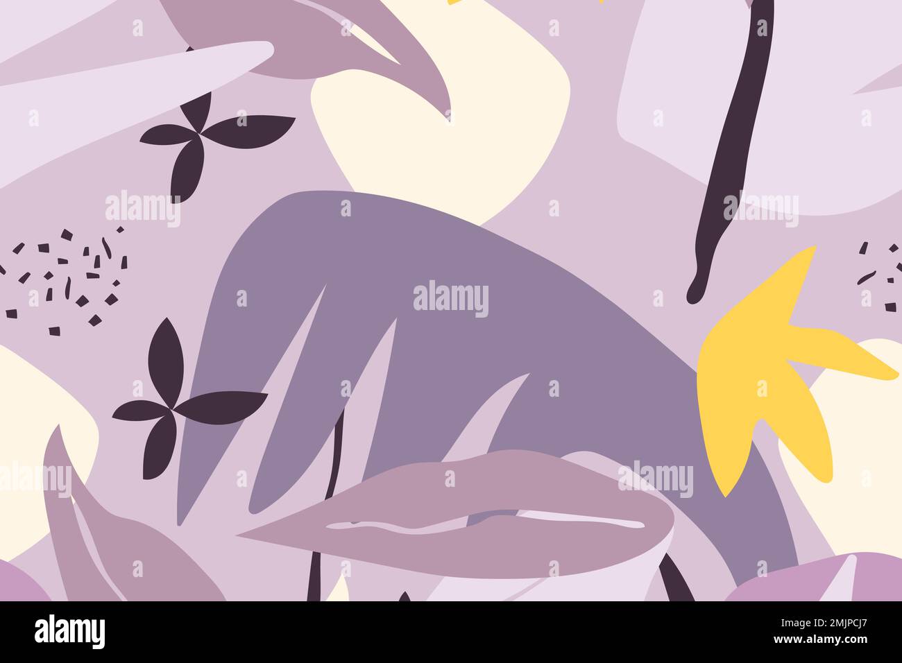 Purple leaf background, seamless pattern vector Stock Vector