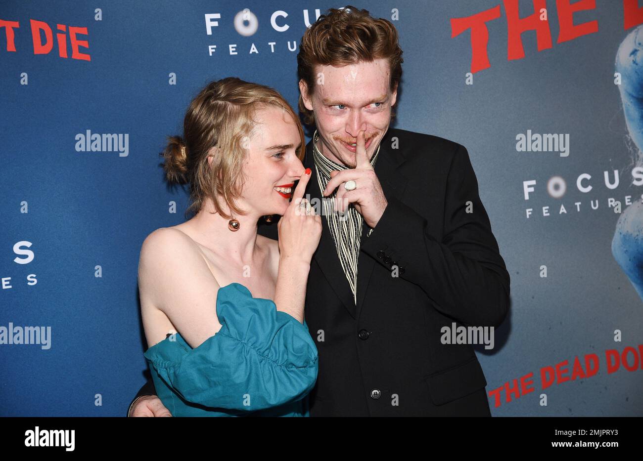 Actor Caleb Landry Jones, right, and artist Katya Zvereva attend the